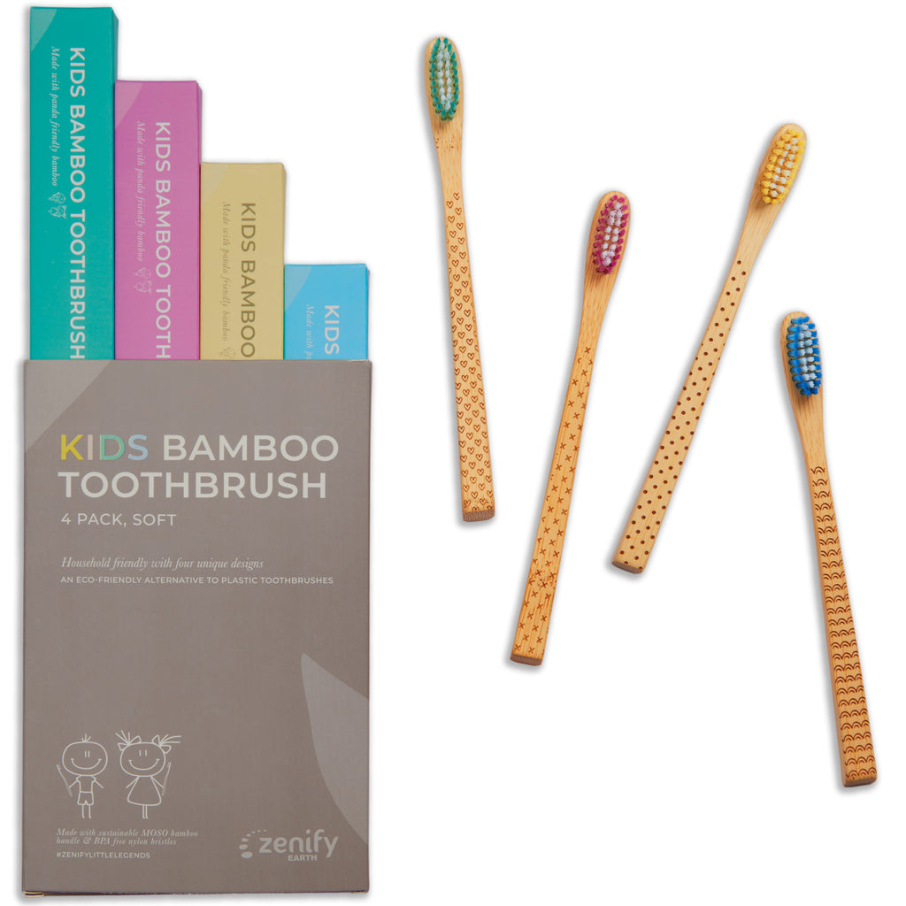 Bamboo Kids Toothbrush, Soft - (Set of 4)