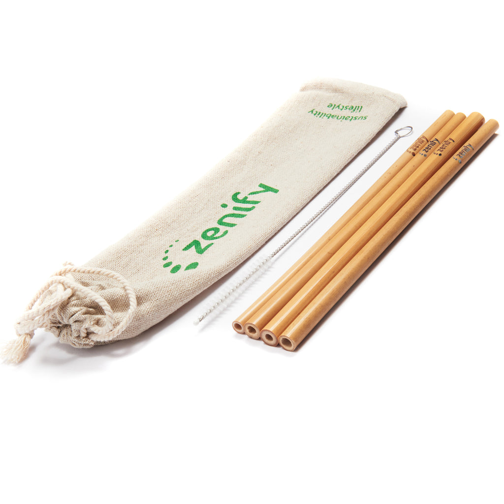 Bamboo Reusable Straws (Set of 4)