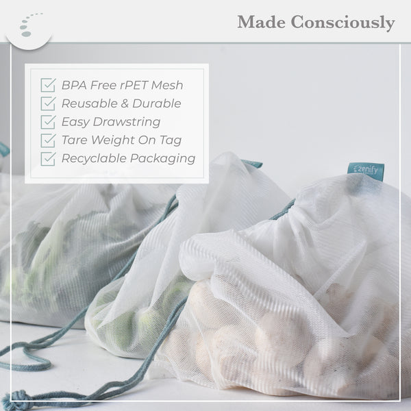 Reusable Produce Mesh Bag (5 Bags) - RPET